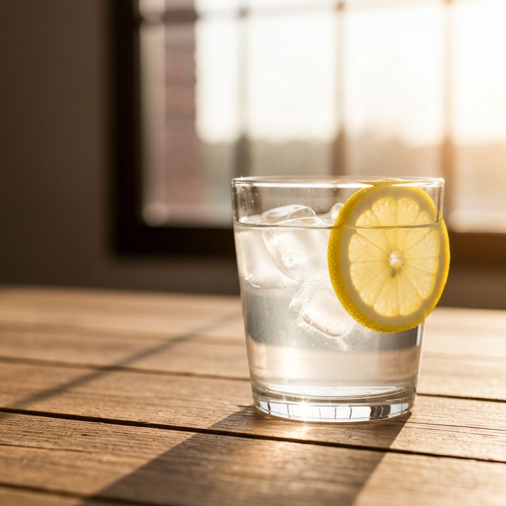 Glass of water with lemon